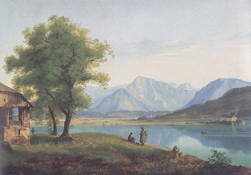 Markus Pernhart Worthersee mit Loretto und dem Ferlacher Horn Norge oil painting art